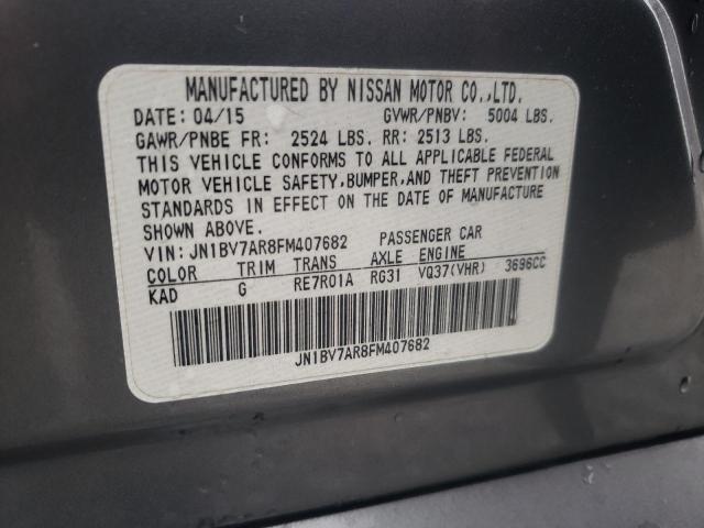 Photo 10 from auction – 2015 INFINITI Q50 BASE with VIN JN1BV7AR8FM407682