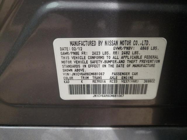 Photo 10 from auction – 2012 INFINITI G37 with VIN JN1CV6AR6CM681067