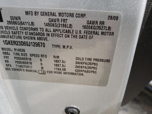 Photo 10 from auction – 2009 GMC ACADIA SLT with VIN 1GKER23D69J129670