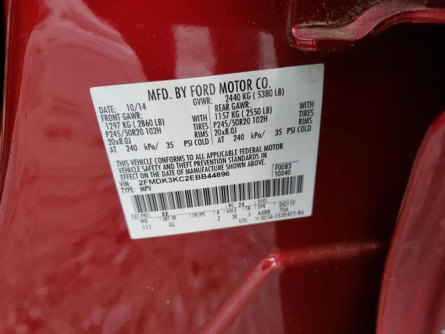 Photo 10 from auction – 2014 FORD EDGE LIMIT with VIN 2FMDK3KC2EBB44896