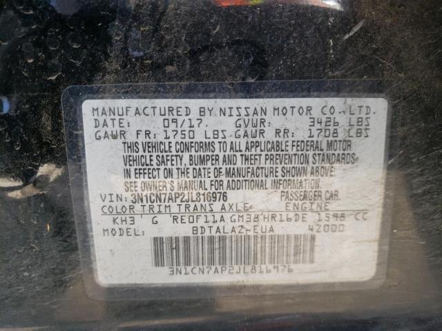 Photo 10 from auction – 2018 NISSAN VERSA S with VIN 3N1CN7AP2JL816976
