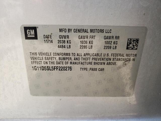 Photo 10 from auction – 2015 CHEVROLET MALIBU 2LT with VIN 1G11D5SL5FF220276