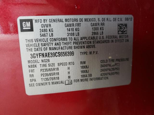 Photo 10 from auction – 2012 CADILLAC SRX LUXURY with VIN 3GYFNAE39CS656399