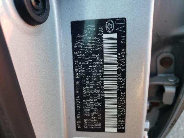Photo 10 from auction – 2008 TOYOTA COROLLA CE with VIN 2T1BR32E98C902088