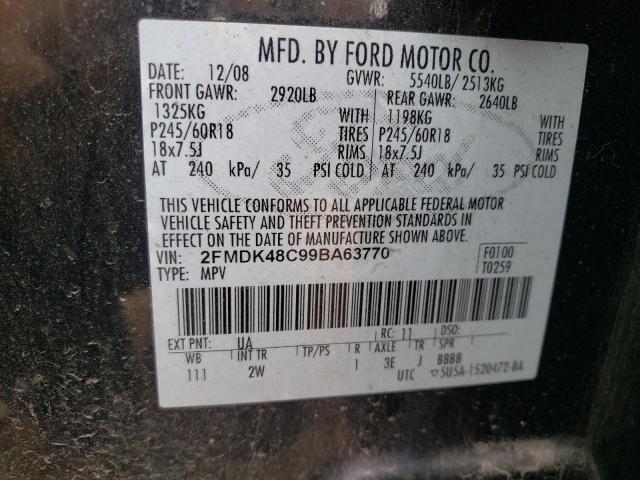 Photo 10 from auction – 2009 FORD EDGE SEL with VIN 2FMDK48C99BA63770