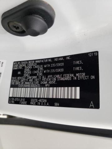 Photo 10 from auction – 2020 TOYOTA HIGHLANDER with VIN 5TDYZRAH8LS002470