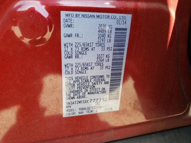 Photo 10 from auction – 2014 NISSAN ROGUE S with VIN 5N1AT2MT1EC777252