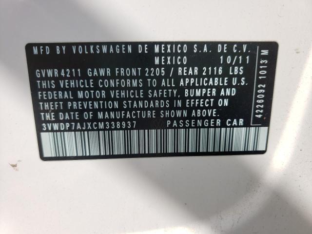 Photo 10 from auction – 2012 VOLKSWAGEN JETTA SE with VIN 3VWDP7AJXCM338937