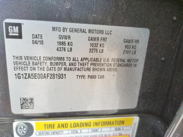 Photo 10 from auction – 2010 CHEVROLET MALIBU with VIN 1G1ZA5E00AF281931