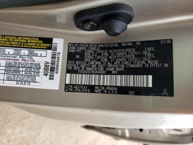 Photo 10 from auction – 2006 TOYOTA SIENNA CE with VIN 5TDZA23C16S446069