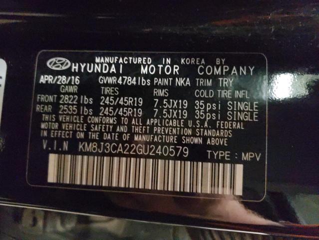 Photo 10 from auction – 2016 HYUNDAI TUCSON LIM with VIN KM8J3CA22GU240579