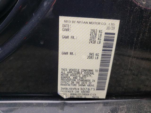 Photo 10 from auction – 2020 NISSAN ALTIMA SL with VIN 1N4BL4EV9LN307675