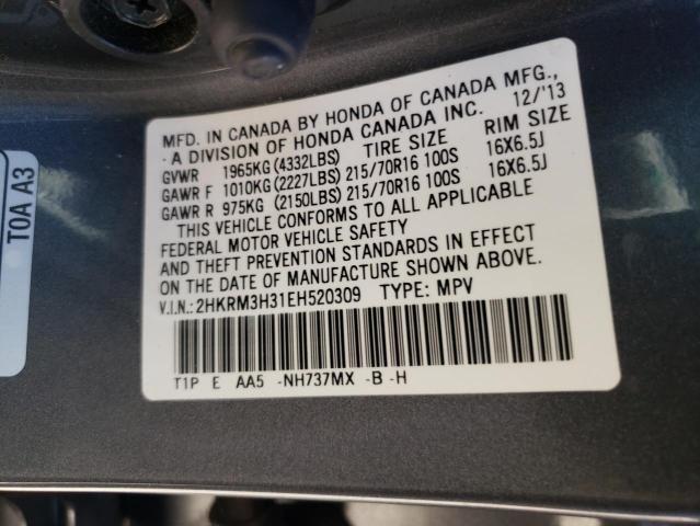 Photo 10 from auction – 2014 HONDA CR-V LX with VIN 2HKRM3H31EH520309