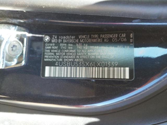 Photo 10 from auction – 2006 BMW Z4 3.0SI with VIN 4USBU535X6LX01339