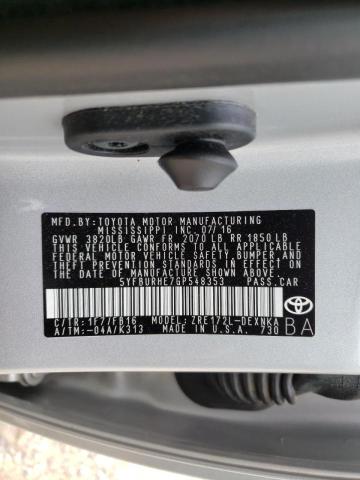Photo 10 from auction – 2016 TOYOTA COROLLA L with VIN 5YFBURHE7GP548353