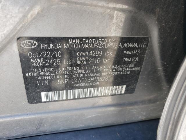 Photo 10 from auction – 2011 HYUNDAI SONATA SE with VIN 5NPEC4AC2BH188281