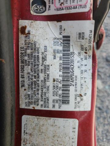 Photo 10 from auction – 2012 FORD FUSION SEL with VIN 3FAHP0JG4CR201520