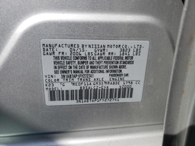 Photo 10 from auction – 2015 NISSAN SENTRA S with VIN 3N1AB7AP1FY272741