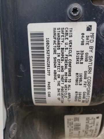 Photo 10 from auction – 1998 SATURN SL2 with VIN 1G8ZK5273WZ281377