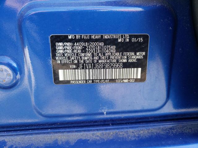 Photo 10 from auction – 2015 SUBARU WRX LIMITE with VIN JF1VA1J68F9829968
