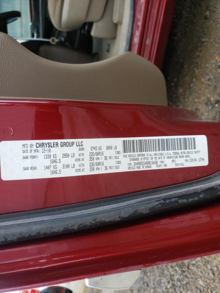 Photo 10 from auction – 2011 CHRYSLER TOWN & COU with VIN 2A4RR5DG4BR610438