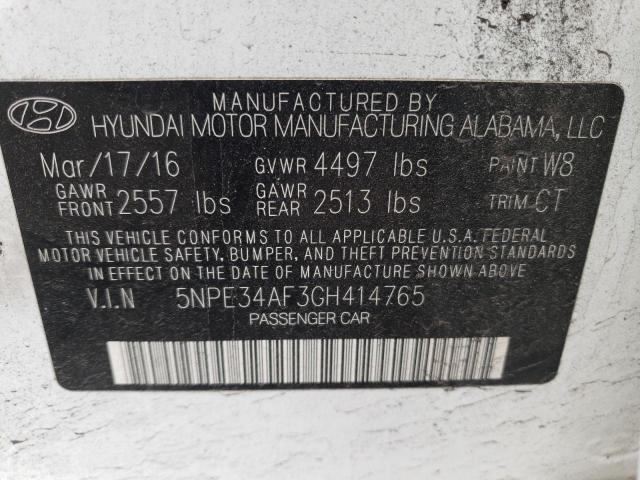 Photo 10 from auction – 2016 HYUNDAI SONATA SPO with VIN 5NPE34AF3GH414765