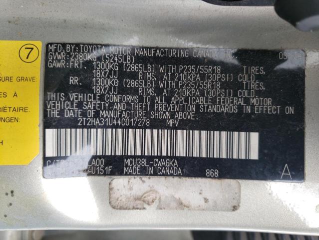 Photo 10 from auction – 2004 LEXUS RX 330 with VIN 2T2HA31U44C017278