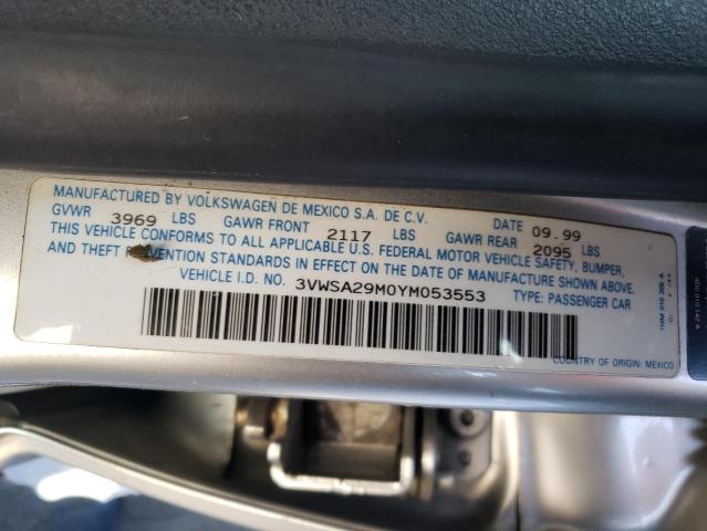 Photo 10 from auction – 2000 VOLKSWAGEN JETTA GLS with VIN 3VWSA29M0YM053553
