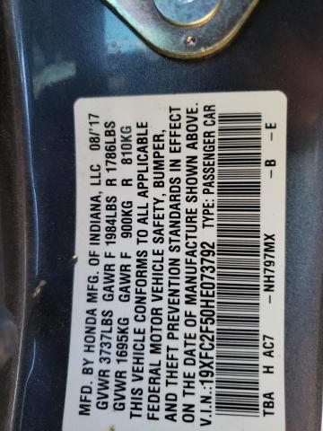 Photo 10 from auction – 2017 HONDA CIVIC LX with VIN 19XFC2F50HE073792