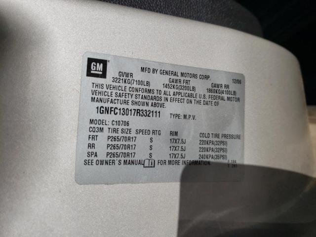 Photo 10 from auction – 2007 CHEVROLET TAHOE C150 with VIN 1GNFC13017R332111