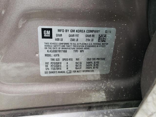Photo 10 from auction – 2015 BUICK ENCORE with VIN KL4CJGSB7FB171658