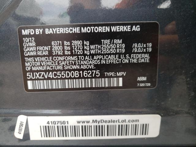 Photo 10 from auction – 2013 BMW X5 XDRIVE3 with VIN 5UXZV4C55D0B16275