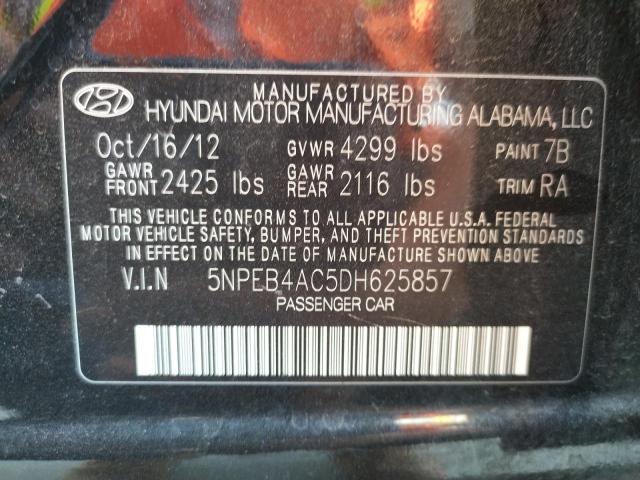 Photo 10 from auction – 2013 HYUNDAI SONATA GLS with VIN 5NPEB4AC5DH625857