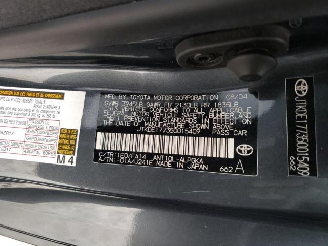 Photo 10 from auction – 2005 TOYOTA SCION TC with VIN JTKDE177350015409