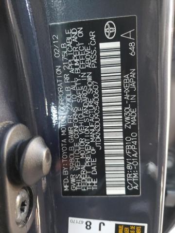 Photo 10 from auction – 2012 TOYOTA PRIUS with VIN JTDKN3DU9C5400607