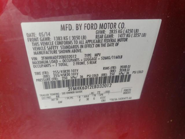 Photo 10 from auction – 2014 FORD FLEX LIMIT with VIN 2FMHK6DT2EBD32012