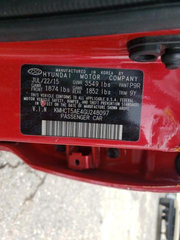 Photo 10 from auction – 2016 HYUNDAI ACCENT SE with VIN KMHCT5AE4GU248097