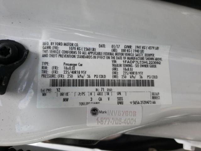 Photo 10 from auction – 2017 FORD FOCUS ST with VIN 1FADP3L93HL223092