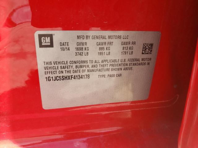 Photo 10 from auction – 2015 CHEVROLET SONIC LT with VIN 1G1JC5SHXF4134178