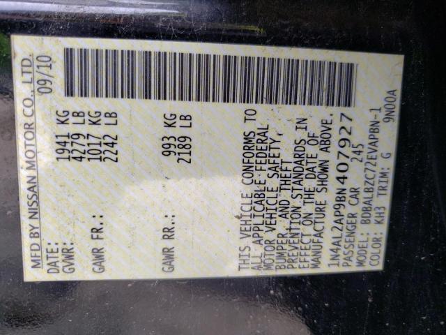 Photo 10 from auction – 2011 NISSAN ALTIMA BAS with VIN 1N4AL2AP9BN407927