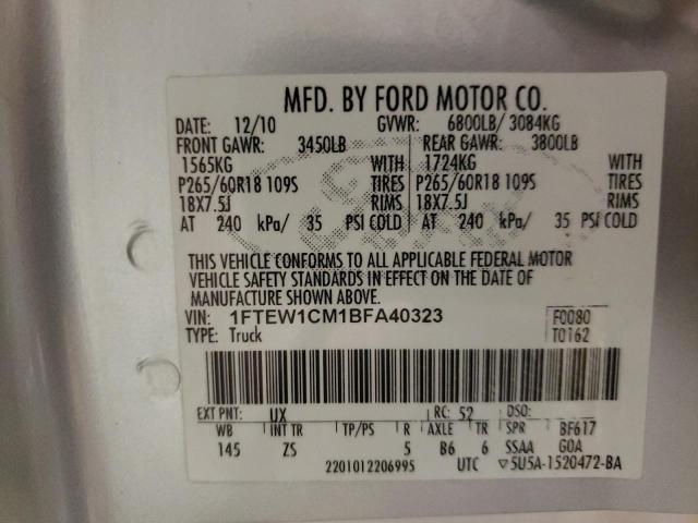 Photo 10 from auction – 2011 FORD F150 SUPER with VIN 1FTEW1CM1BFA40323