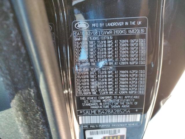 Photo 10 from auction – 2008 LAND ROVER RANGE ROVE with VIN SALME15428A285254