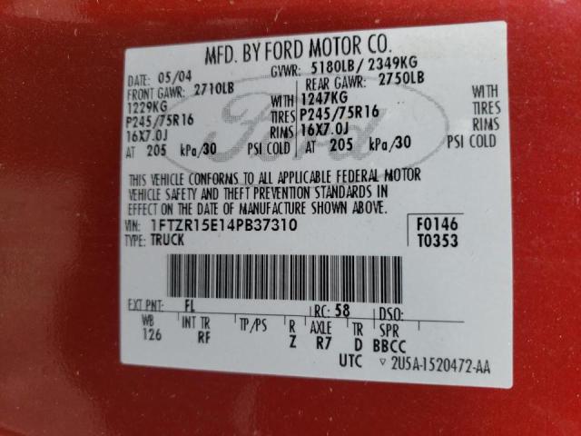 Photo 10 from auction – 2004 FORD RANGER SUP with VIN 1FTZR15E14PB37310