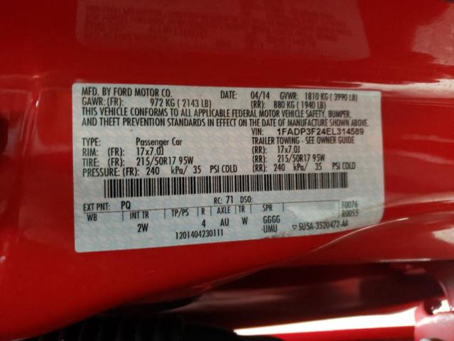 Photo 10 from auction – 2014 FORD FOCUS SE with VIN 1FADP3F24EL314589