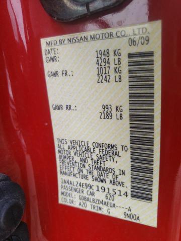 Photo 10 from auction – 2009 NISSAN ALTIMA 2.5 with VIN 1N4AL24E99C191514