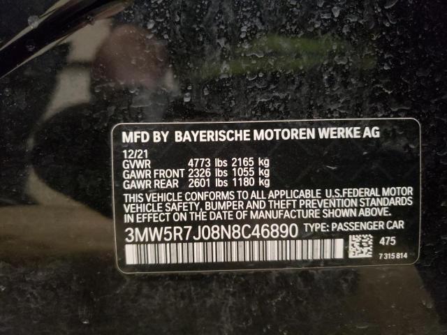 Photo 10 from auction – 2022 BMW 330XI with VIN 3MW5R7J08N8C46890