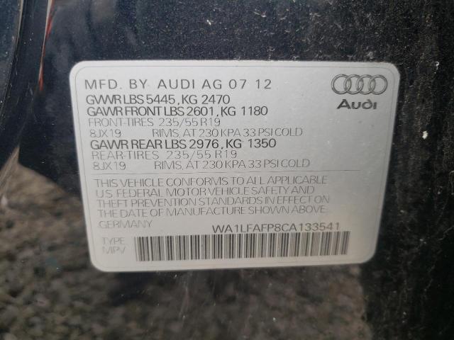 Photo 10 from auction – 2012 AUDI Q5 PREMIUM with VIN WA1LFAFP8CA133541