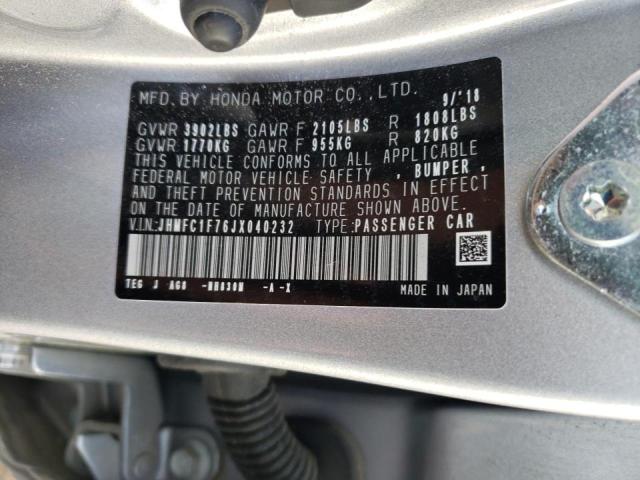 Photo 10 from auction – 2018 HONDA CIVIC EXL with VIN JHMFC1F76JX040232