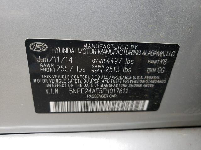 HYUNDAI SONATA SE 2015 with VIN 5NPE24AF5FH017611 - Photo from auction