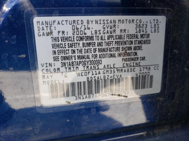 Photo 10 from auction – 2016 NISSAN SENTRA S with VIN 3N1AB7AP0GY300093